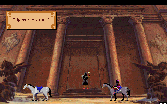 King's Quest V: Absence Makes the Heart Go Yonder! IBM PC/Compatibles Screenshot: While hiding I learn the secret password...