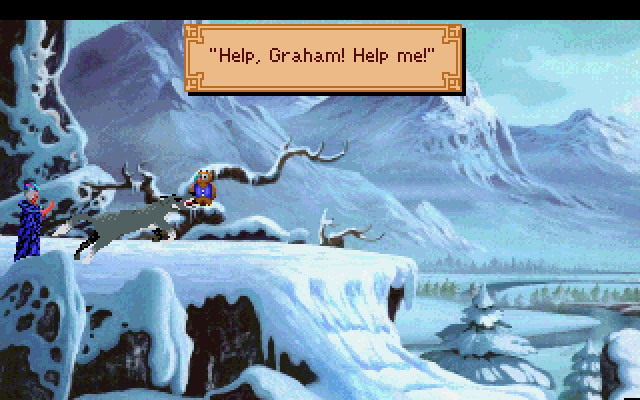 King's Quest V: Absence Makes the Heart Go Yonder! IBM PC/Compatibles Screenshot: Oh no, Cedric is in trouble!