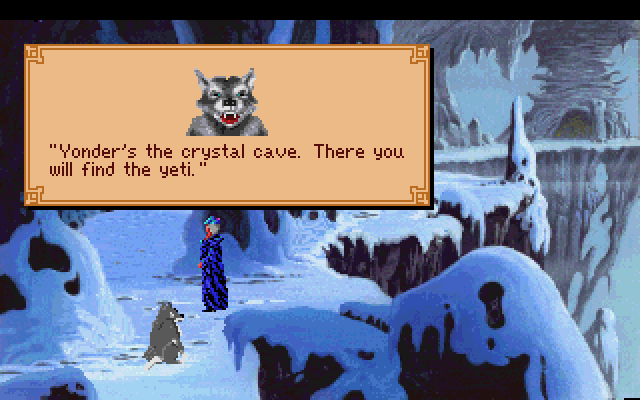 King's Quest V: Absence Makes the Heart Go Yonder! IBM PC/Compatibles Screenshot: Time to face a yeti.
