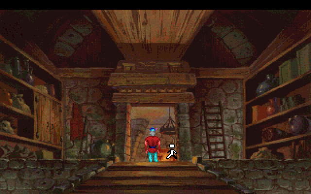 King's Quest V: Absence Makes the Heart Go Yonder! IBM PC/Compatibles Screenshot: Sneaking into the castle...