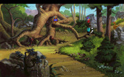 King's Quest V: Absence Makes the Heart Go Yonder! for IBM PC/Compatibles - A large snake blocks the path.