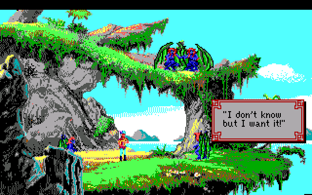 King's Quest V: Absence Makes the Heart Go Yonder! IBM PC/Compatibles Screenshot: Play some music to get out of this situation...