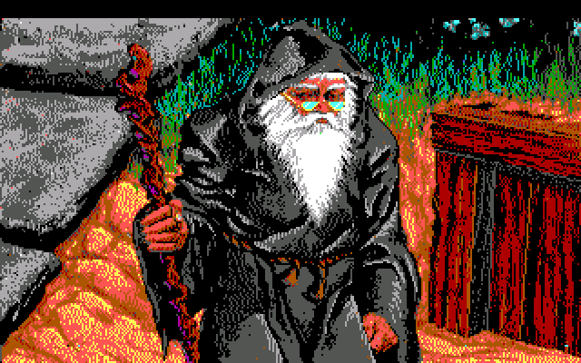 King's Quest V: Absence Makes the Heart Go Yonder! IBM PC/Compatibles Screenshot: Crispin is a wise and friendly wizard.