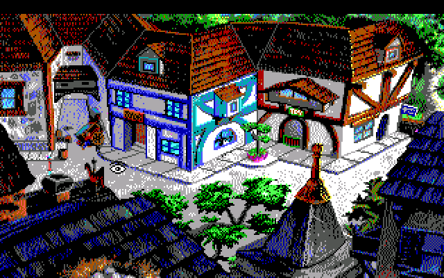 King's Quest V: Absence Makes the Heart Go Yonder! IBM PC/Compatibles Screenshot: Exploring the town.