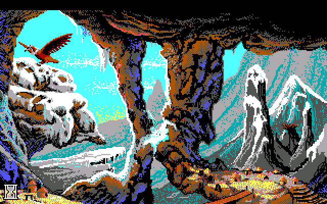 King's Quest V: Absence Makes the Heart Go Yonder! IBM PC/Compatibles Screenshot: A giant bird captures Graham!