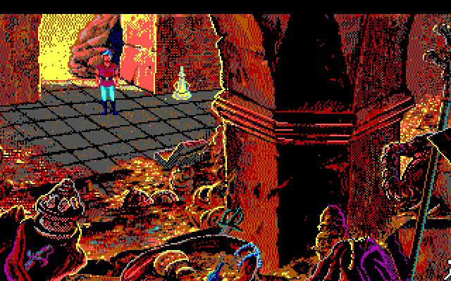 King's Quest V: Absence Makes the Heart Go Yonder! IBM PC/Compatibles Screenshot: Sneak in and get out before the door closes and you're trapped!