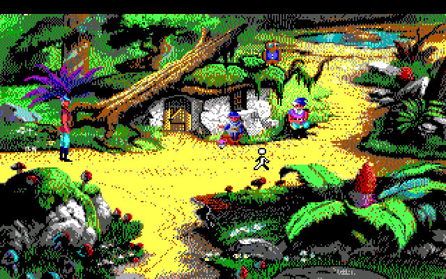 King's Quest V: Absence Makes the Heart Go Yonder! IBM PC/Compatibles Screenshot: This dwarf lives in the middle of the forest.