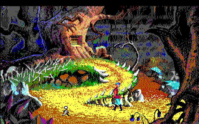 King's Quest V: Absence Makes the Heart Go Yonder! IBM PC/Compatibles Screenshot: Is that a door in that tree?