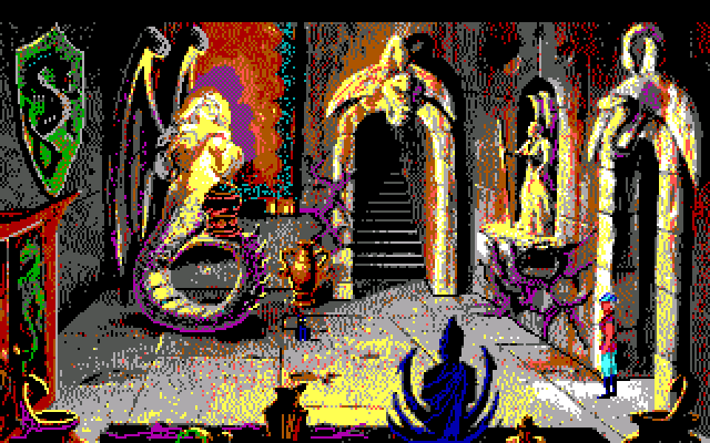 King's Quest V: Absence Makes the Heart Go Yonder! IBM PC/Compatibles Screenshot: That black cat looks suspicious...