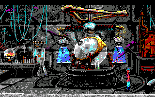 King's Quest V: Absence Makes the Heart Go Yonder! IBM PC/Compatibles Screenshot: What does this contraption do? I'm about to find out!