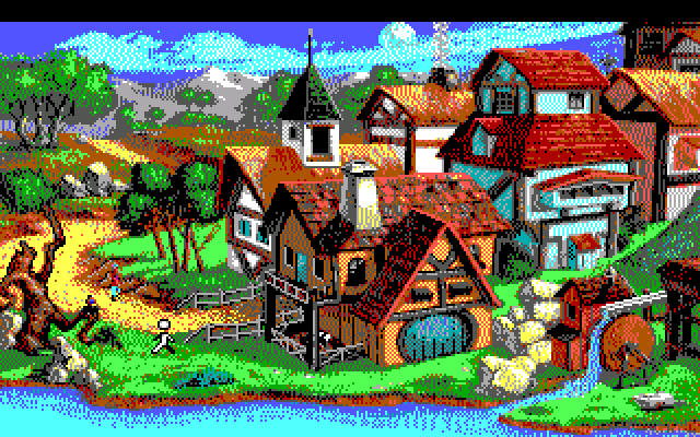 King's Quest V: Absence Makes the Heart Go Yonder! IBM PC/Compatibles Screenshot: First, let's visit this town...