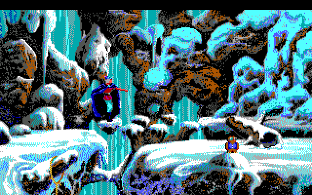 King's Quest V: Absence Makes the Heart Go Yonder! IBM PC/Compatibles Screenshot: Be careful when crossing this section...or you'll fall!