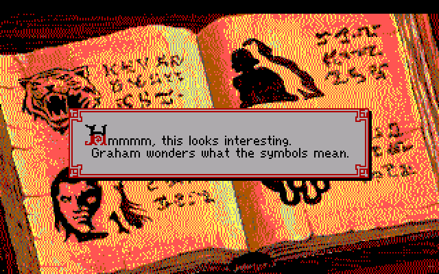 King's Quest V: Absence Makes the Heart Go Yonder! IBM PC/Compatibles Screenshot: Hmm, what's this book?