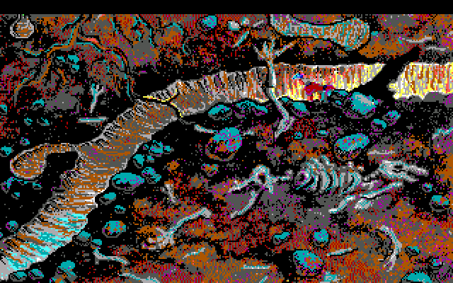 King's Quest V: Absence Makes the Heart Go Yonder! IBM PC/Compatibles Screenshot: Crawling through a tunnel.