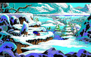 King's Quest V: Absence Makes the Heart Go Yonder! for IBM PC/Compatibles - Sledding down a hill...