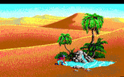 King's Quest V: Absence Makes the Heart Go Yonder! for IBM PC/Compatibles - An oasis provides relief from the desert heat.