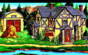 King's Quest V: Absence Makes the Heart Go Yonder! for IBM PC/Compatibles - Outside the inn; this is a dangerous place!