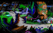 King's Quest V: Absence Makes the Heart Go Yonder! for IBM PC/Compatibles - This witch attempts to cast a magic spell on Graham.