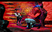 King's Quest V: Absence Makes the Heart Go Yonder! for IBM PC/Compatibles - The elf presents Graham with a pair of shoes.