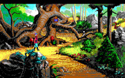 King's Quest V: Absence Makes the Heart Go Yonder! for IBM PC/Compatibles - Careful, there's a large snake blocking the path!