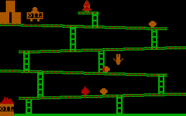 David's Kong IBM PC/Compatibles Screenshot: Oh no, I've been hit and am falling!