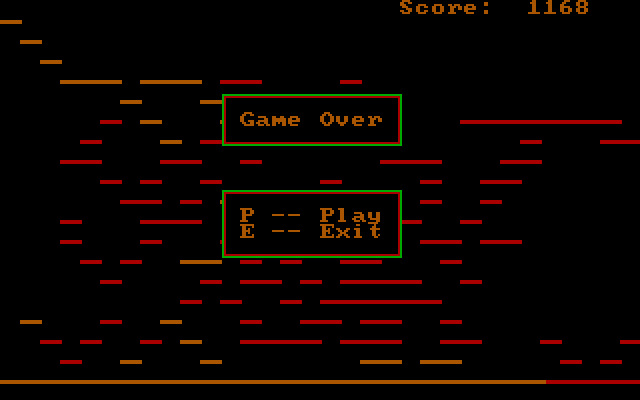 Caverns of Gink IBM PC/Compatibles Screenshot: Game over.