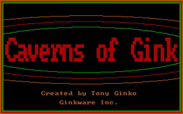 Caverns of Gink IBM PC/Compatibles Screenshot: Title screen.