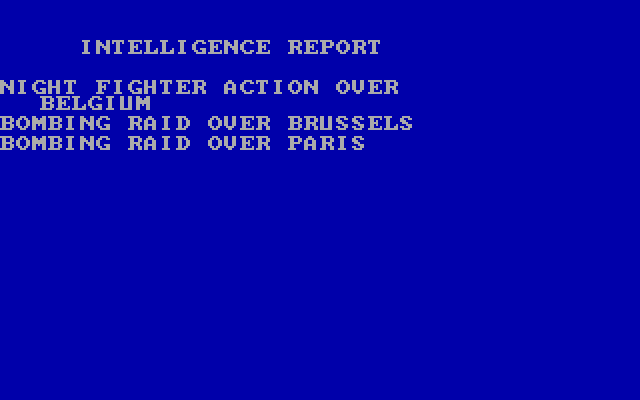 Dam Busters, The IBM PC/Compatibles Screenshot: Intelligence report.