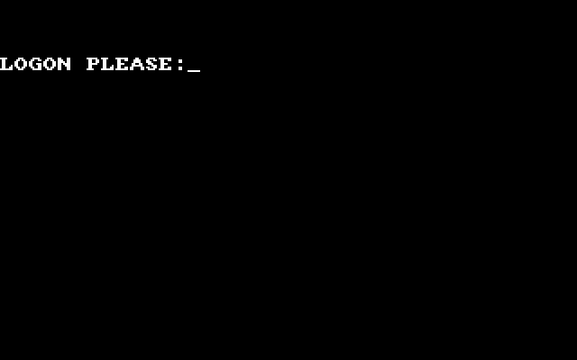 Hacker Amiga Screenshot: The game starts with a plain logon screen.