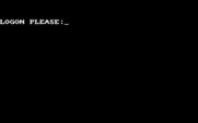 Hacker for Amiga - The game starts with a plain logon screen.