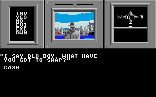 Hacker Atari ST Screenshot: There are a number of shady characters you'll encounter...