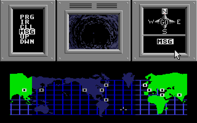 Hacker Atari ST Screenshot: Game start; hmm, there's a message...