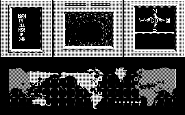 Hacker Atari ST Screenshot: Traveling through the tunnel system.