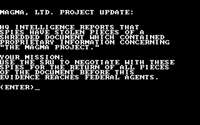Hacker IBM PC/Compatibles Screenshot: My mission...