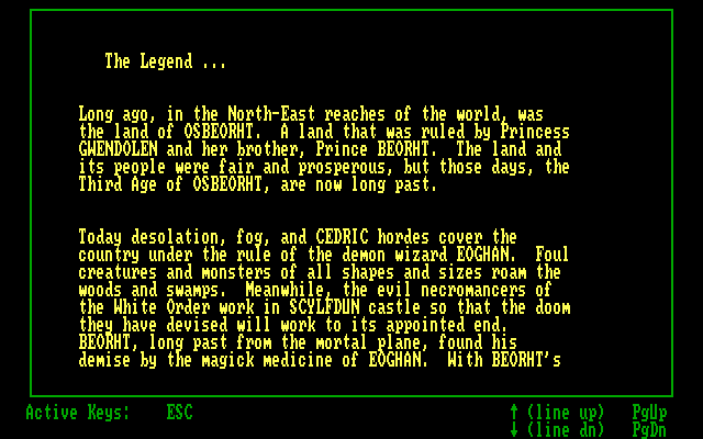 Amulet, The IBM PC/Compatibles Screenshot: Here is the story so far...