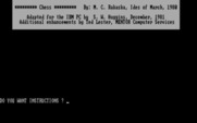 Chess for IBM PC/Compatibles - Title screen.