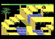 Congo Bongo for Atari 5200 - The screen changes colors when the game is over...