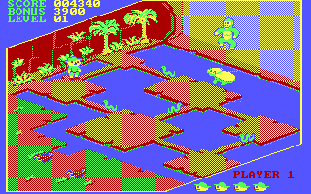 Congo Bongo IBM PC/Compatibles Screenshot: Ok, I'm almost there...but how do I avoid the snakes?