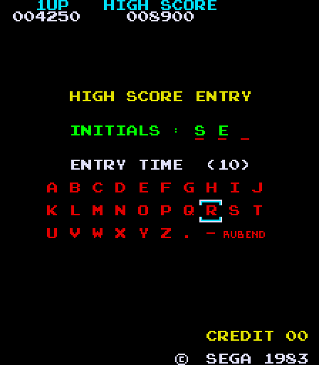 Congo Bongo Arcade Screenshot: A new high score!
