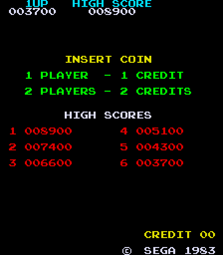 Congo Bongo Arcade Screenshot: Game attract mode.