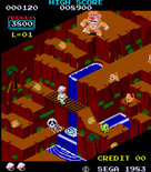 Congo Bongo for Arcade - Gameplay on the first level.