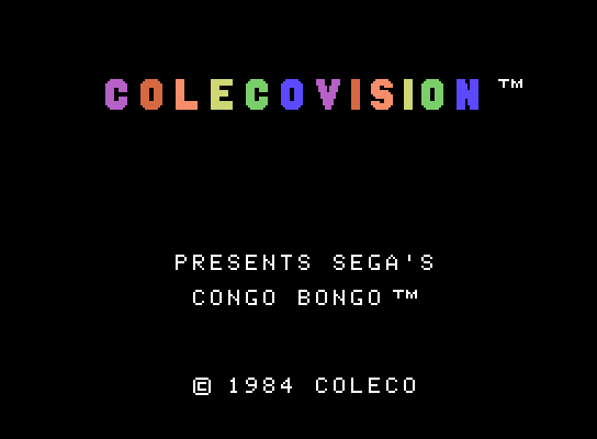 Congo Bongo ColecoVision Screenshot: Title screen.