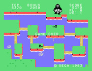 Congo Bongo for Sega SG-1000 - Game over.