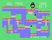 Congo Bongo for Sega SG-1000 - Snakes and other dangers get in the way!