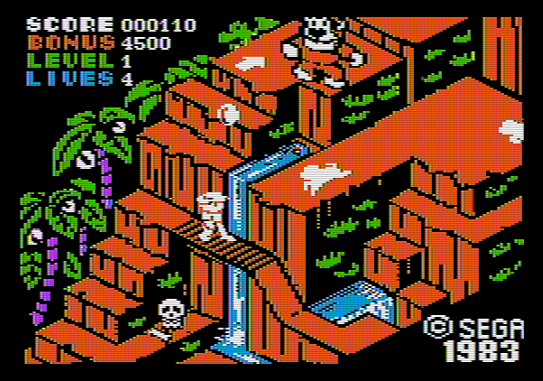 Congo Bongo Apple II Screenshot: The game begins!