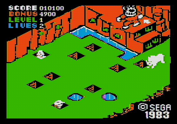 Congo Bongo Apple II Screenshot: Level three start.