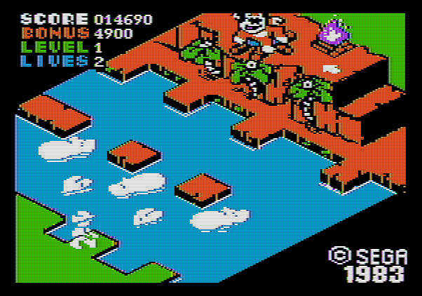 Congo Bongo Apple II Screenshot: Another river to cross...