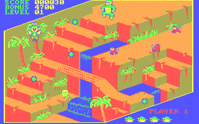 Congo Bongo IBM PC/Compatibles Screenshot: Oops, I died....