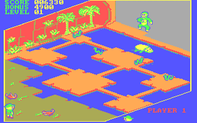 Congo Bongo IBM PC/Compatibles Screenshot: Start of the second round.