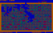 Archeodroid for IBM PC/Compatibles - Points are awarded when artifacts are brought back to the ship in the upper right.